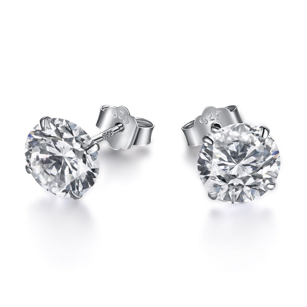 <MAGIC>Stylish Shiny Round Center Stone Stud Earrings