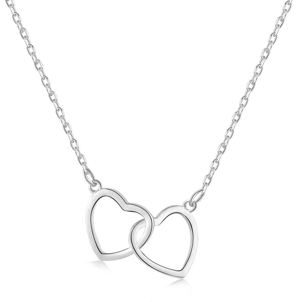 <MAGIC>Sterling Silver Love Double Ring Necklace