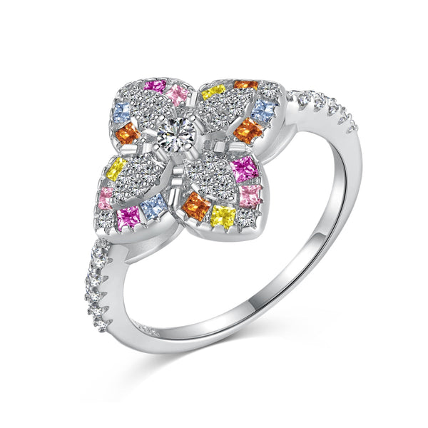 <MAGIC>Luxurious Colorful Flower Shape Banquet Ring